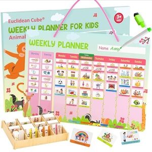 Euclidean Cube Kids Weekly Planner with Animal Theme